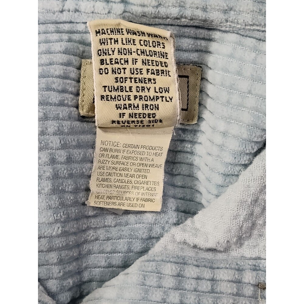 Large Vintage LL Bean Shacket Corduroy Pastel Blue 90s Y2K  Shirt Cotton - Picture 5 of 10